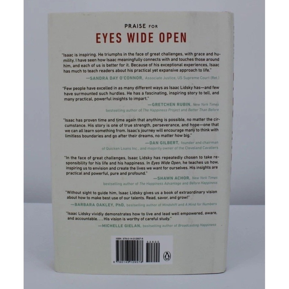 Eyes Wide Open Isaac Lidsky Memoir Self Help Blindness White Tarcher Perigee HC - Picture 3 of 7